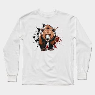 Graffiti Paint Grizzly Bear Creative Long Sleeve T-Shirt